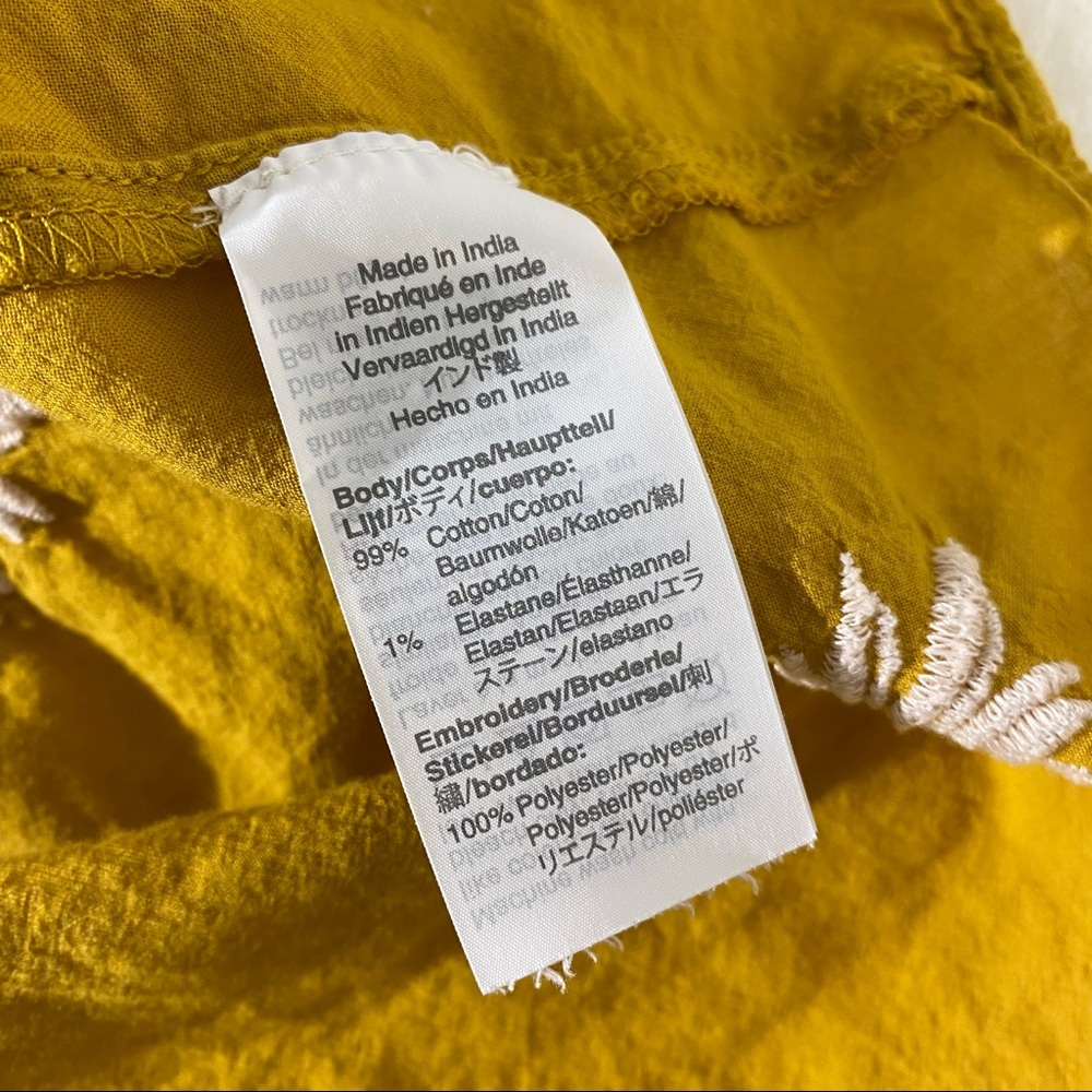 MADEWELL Yellow Floral Embroidered Short Sleeve Butterfly Top - Picture 6 of 7